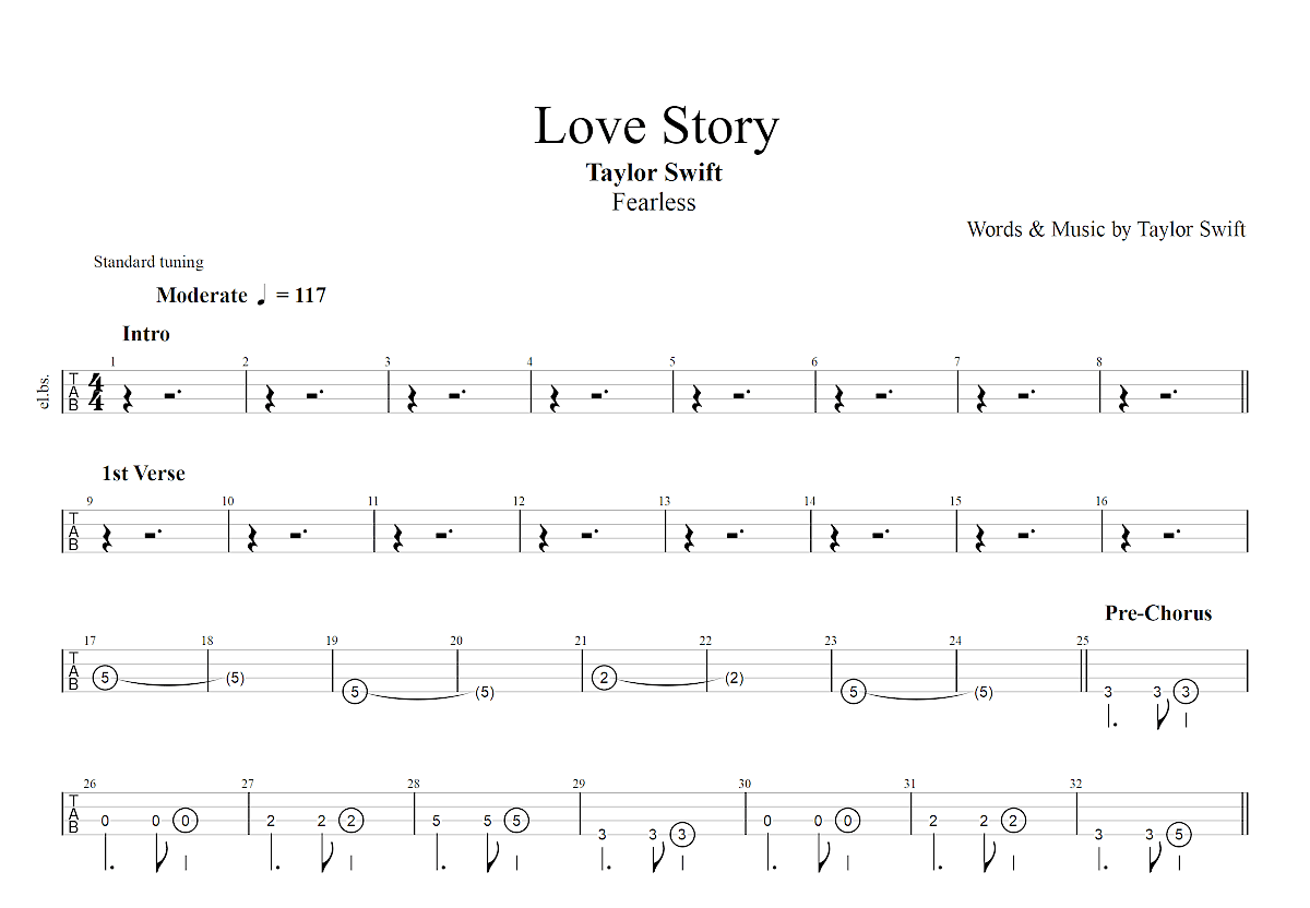 love story曲谱图片