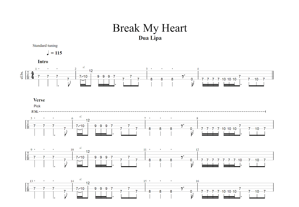 黑豹乐队的完整版吉他六线谱《Don't break my heart》- 初级国语吉他谱 - A调指法编配 - 变调夹Capo=0 - 易谱库