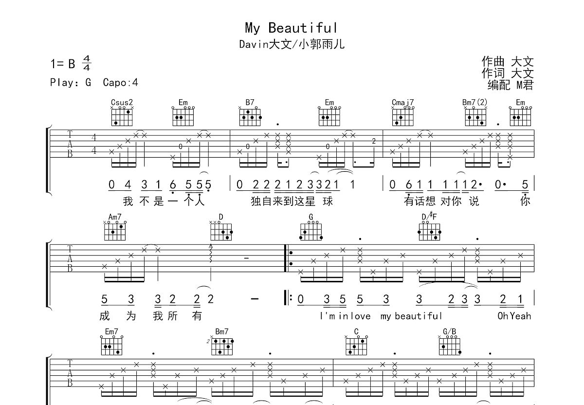 Life Is Beautiful Sheet Music (Piano, Guitar, Voice) - OKTAV