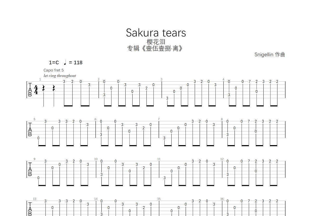 拳皇(KOF) - Tears Kyo Theme 2002吉他谱(gtp谱,总谱)_动漫游戏(ACG)
