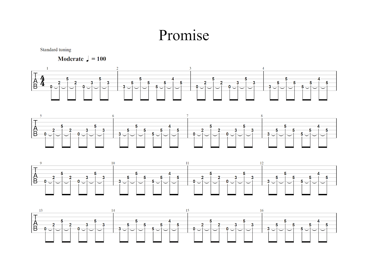 《Promise》,山岡晃（六线谱 调六线吉他谱-虫虫吉他谱免费下载