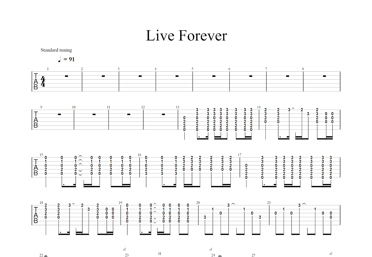 《Forever》吉他简谱高清版 - C调Lewis Capaldi国语吉他谱 - 吉他简谱