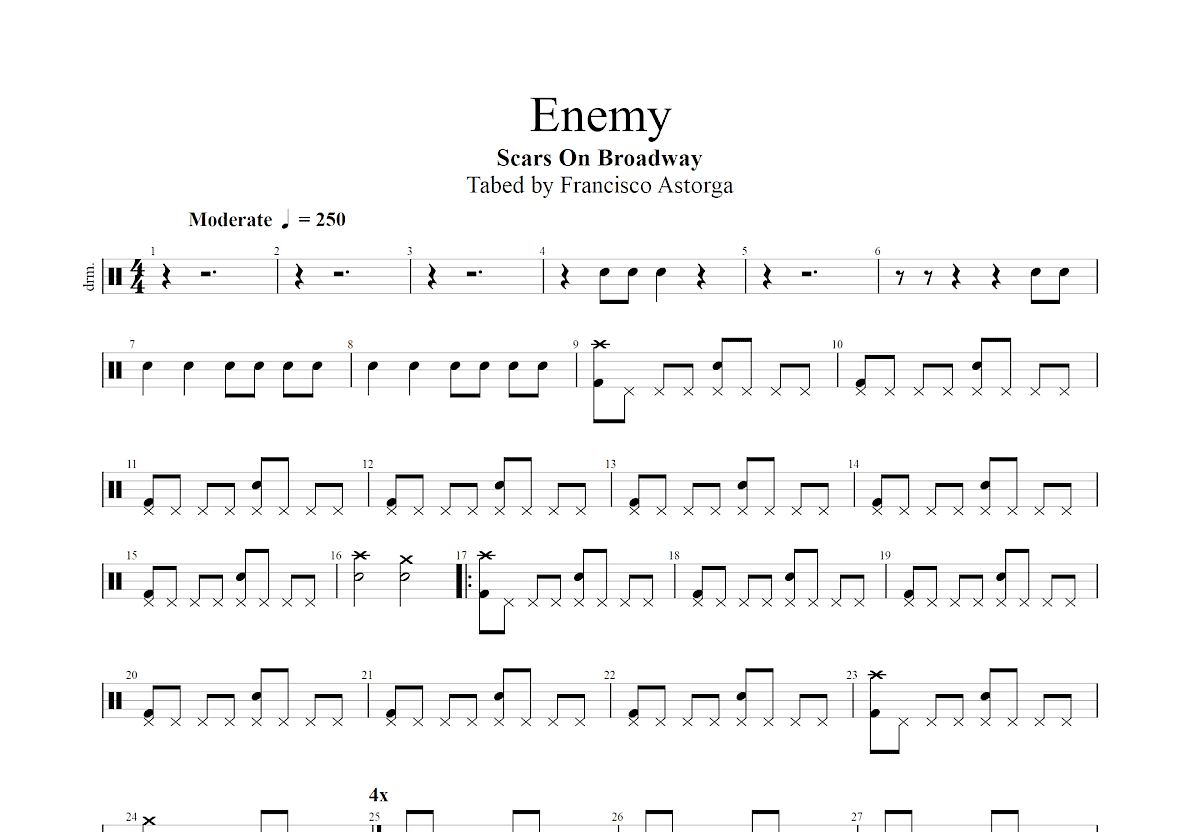 enemy小提琴简谱图片